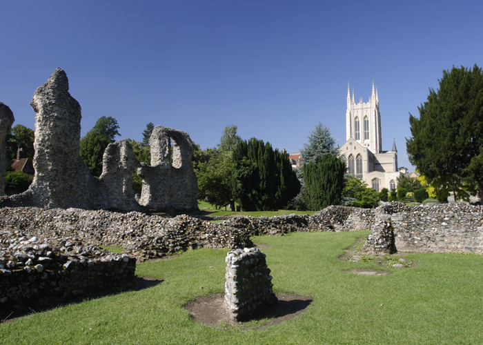 Historic Abbey ruins in Bury St Edmunds