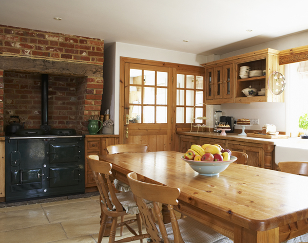 Aga cooker in a country kitchen