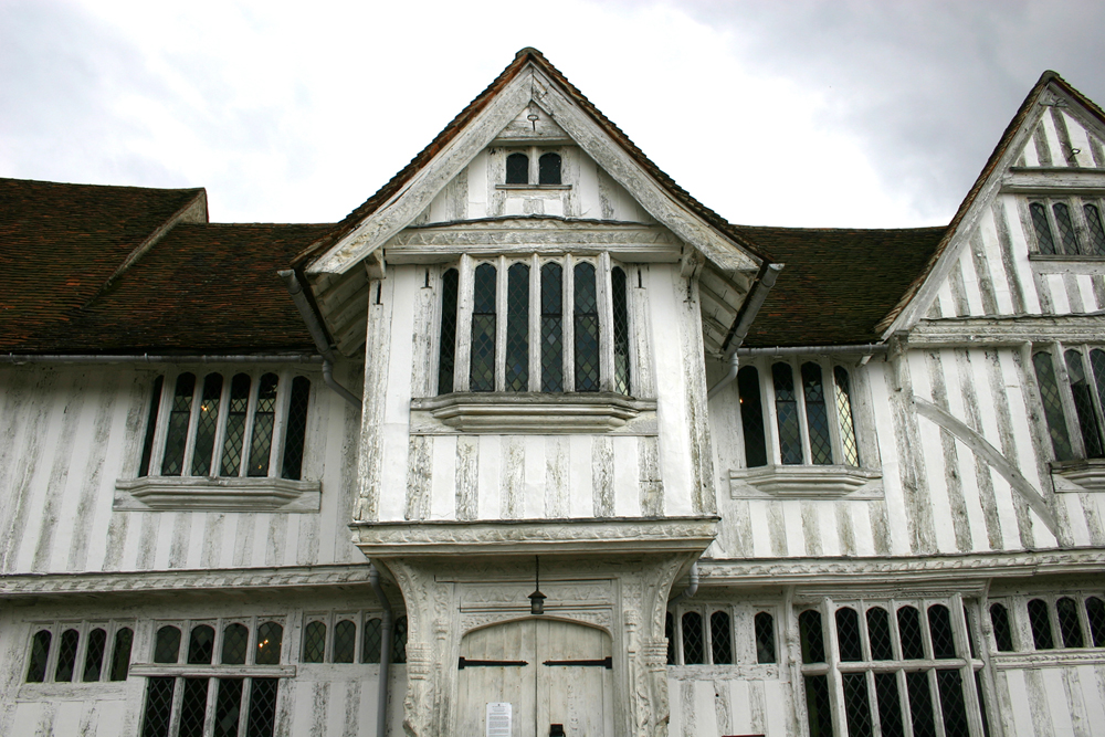 Timber-frame house with exposed beams